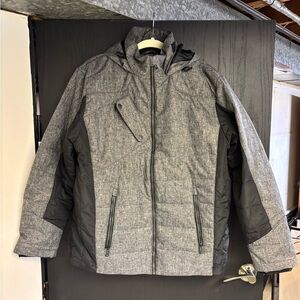 Gray and Black Winter Coat/Jacket with Hood
